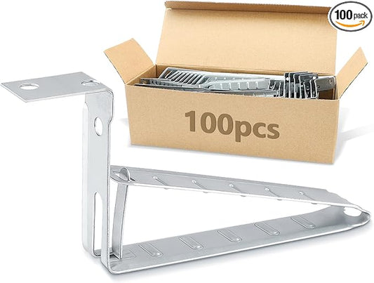 AOIGU 100 Pack Stud Wall Mounting Cable Support Clamps - Galvanized Steel Electrical Bracket Fasteners with Locking Tab, Wire Management for Residential Electrical Wiring Projects