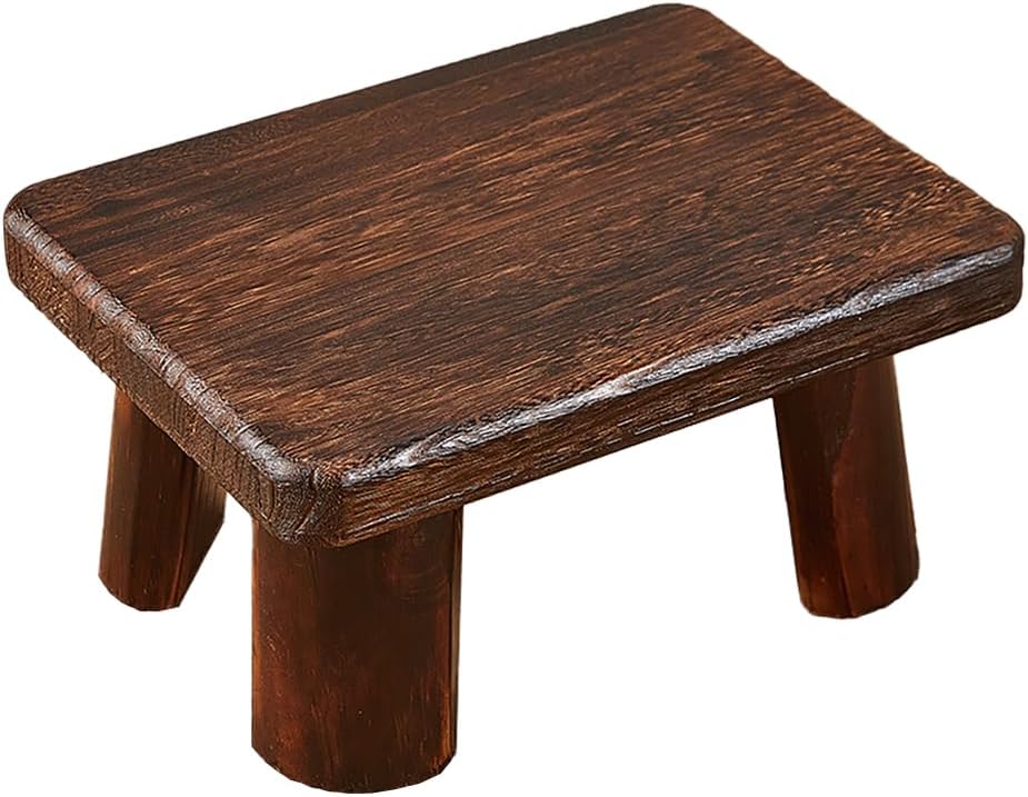 Skiennix Wooden Stool - Super Sturdy Bedside Step Stool for Kitchen & Bathroom | Supports Up to 500 LBS