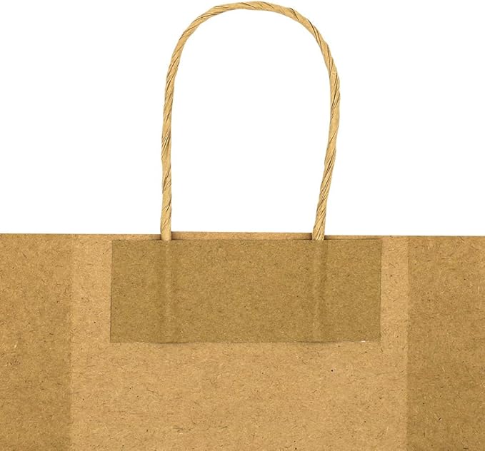 bagmad 100 Pack 5.25x3.25x8 inch Small Green Kraft Paper Bags with Handles Bulk, Gift Bags, Craft Grocery Shopping Retail Party Favors Wedding Business Sacks (Dark Green, 100pcs)