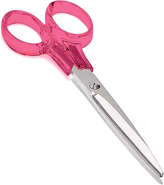 OfficeGoods 3 Piece Acrylic Desk Set - Includes Ruler, Staple Remover, Scissors - Functional & Elegant Desk Accessories - Stationery Tools for Home, Office, and School - Pink with Silver Metal