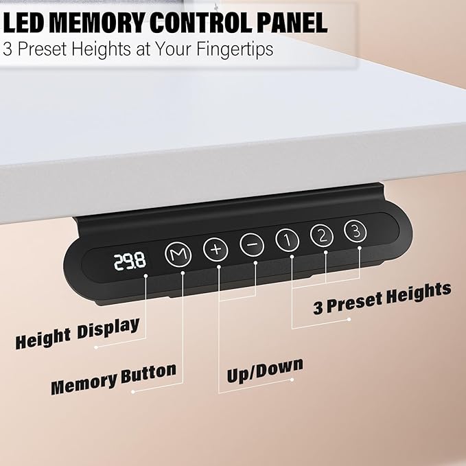 Electric Standing Desk with 4 Drawers 40''x 24'' Small Adjustable Height Sit to Stand Up Desk with Storage Shelf, C-Clamp Mount Compatible Black Home Office Desks Computer Desk Ergonomic Workstation