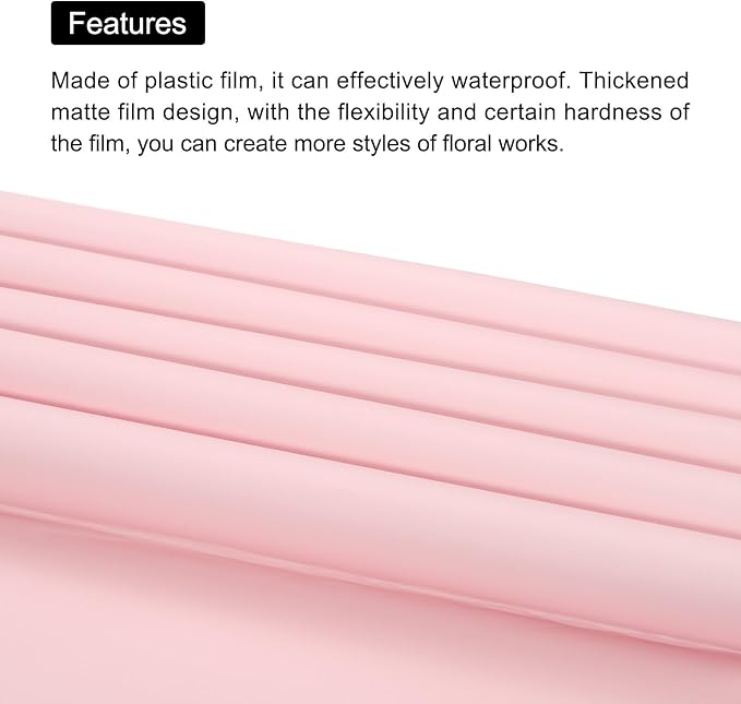MECCANIXITY 20 Pcs Double Sided Color Flower Wrapping Paper Light Pink+Light Blue 22.8"x22.8" Waterproof for Florist Bouquet Supplies, DIY Crafts, Gift Box Packaging