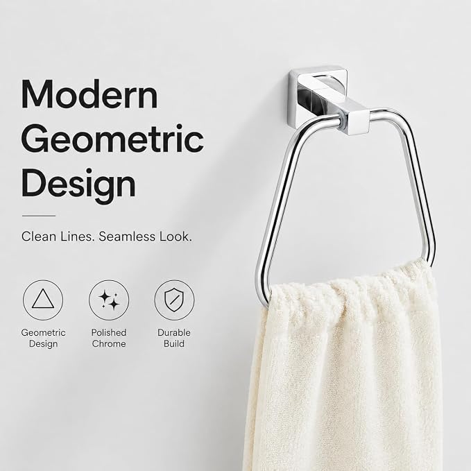 Chrome Towel Ring for Bathroom, Kitchen Bath Towel Holder Hangers Wall Mount Heavy Duty Stainless Steel