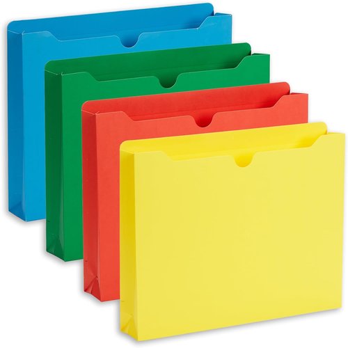 Blue Summit Supplies Expanding File Jacket Folders - 2 Inch, 50 Pack, Heavy Duty, Assorted Colors