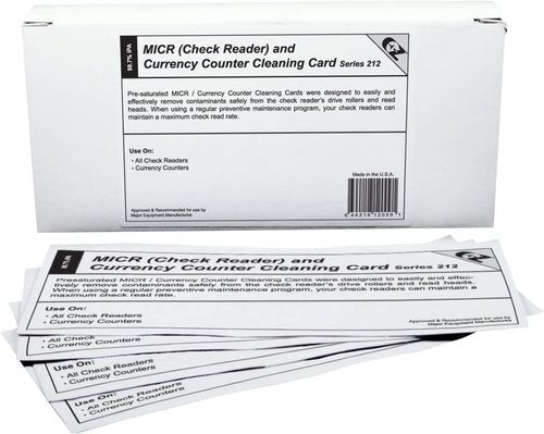 KICTeam Cleaning Cards - Quick Drying Formula for MICR/Check Reader Machines | 25 Cards Made in USA