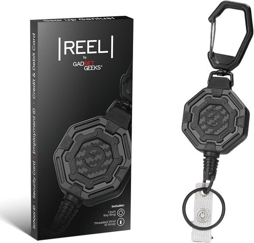 Retractable ID & Keychain Carabiner by Ultimate - Durable 32” Steel Cord, Big Clip - Ideal for Office, School, Recreation