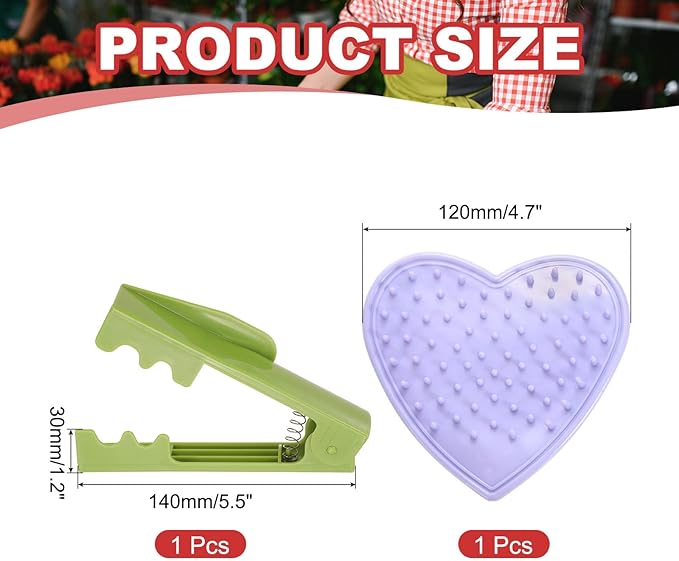 HARFINGTON 2pcs Rose Thorn Stripper Tool Set 5.5" 4.7" ABS Plastic PVC Flower Thorn Leaf Remover Flower Stem and Leaf Stripping for Gardening Home Florist, Green, Purple
