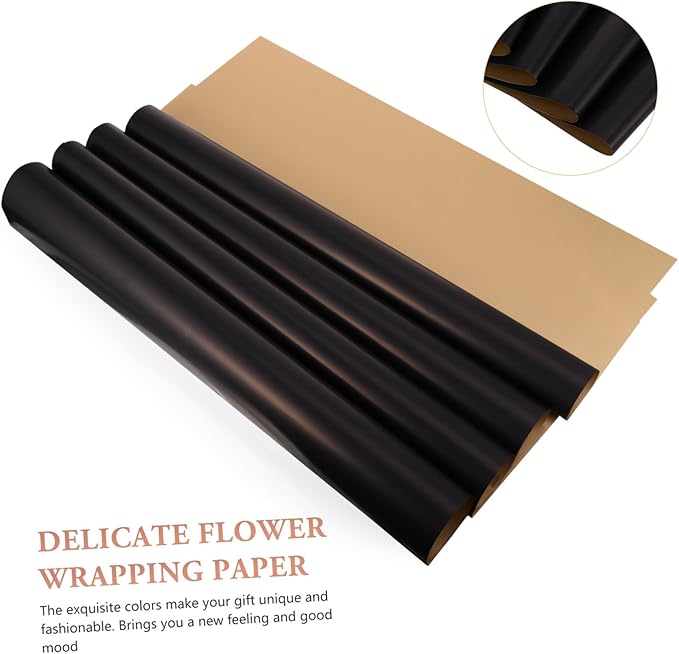 MUCKLILY 20Pcs Double-sided Flower Wrapping Paper Elegant Dark and Metallic Bouquet Packing for DIY Floral Arrangements Wrap for Weddings Birthdays Christmas Graduation