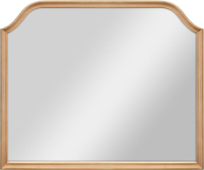 MCS Master & Co. 36x30 Mirror with Natural Woodgrain Solid Wood Frame, Arched Wall Hanging Large Mirror for Bathroom, Bedroom & Livingroom