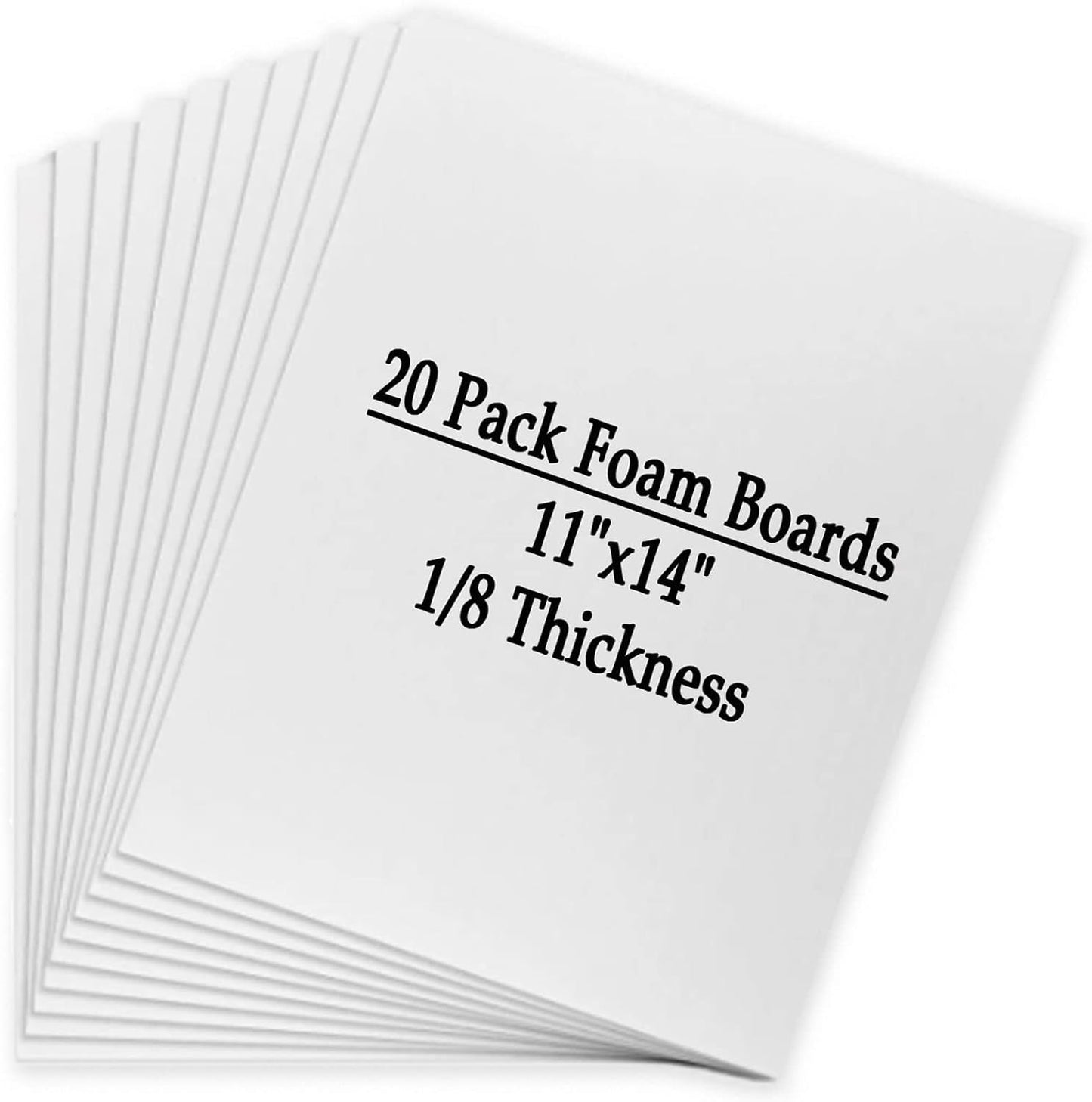 Acrux7 Foam Boards - 20 Pack 11x14 Inch Foam Core Backing for Crafts, School & Art Projects