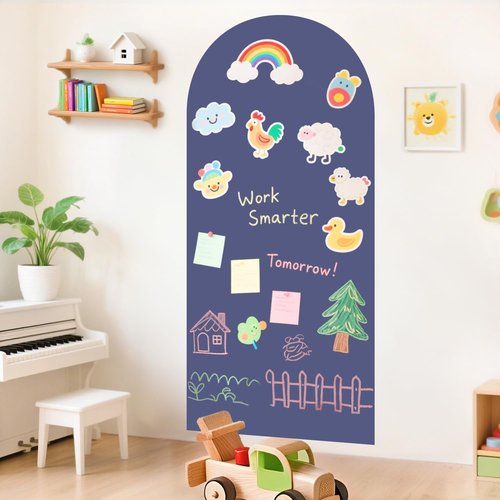Arch Magnetic Chalkboard Wall Decal - 39.3x17.5 Inch Peel and Stick Self-Adhesive Magnet for Home Office & Playroom
