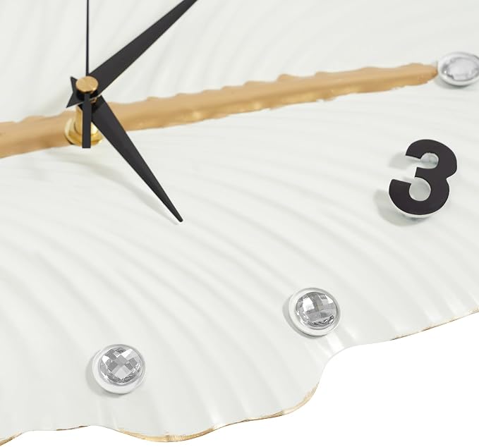 30.8Inch Large Wall Clocks for Living Room, Feather-Shaped Wall Clock Large Decorative Art Clock Silent Battery Operated, Modern Creative Decorative Clock for Living Room, Entrance, Office