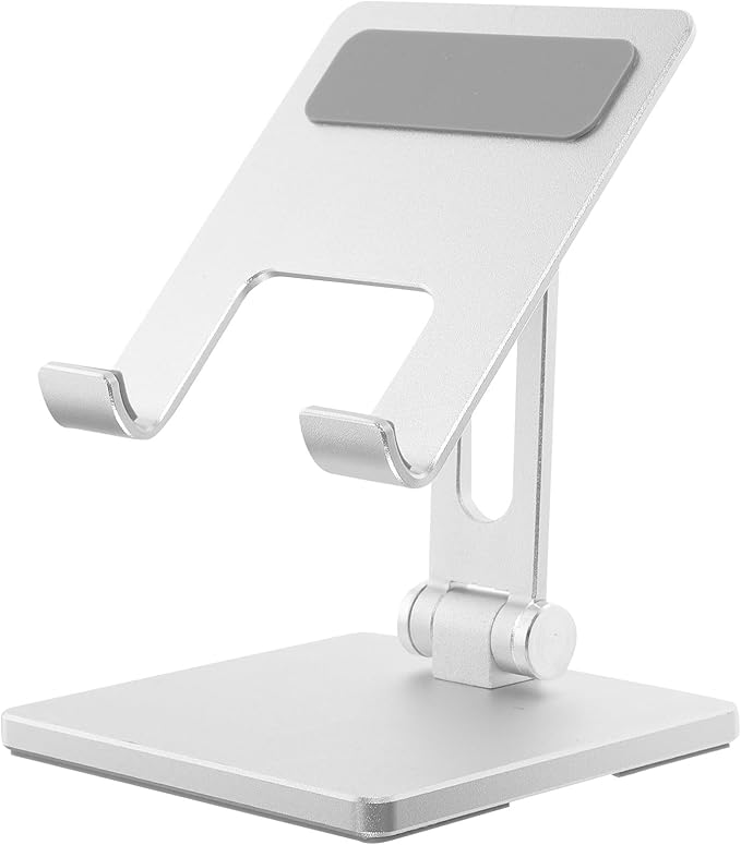 HOLIDYOYO Adjustable Aluminum Alloy Tablet Holder and Laptop Stand for Desk, Foldable Multi-Angle Tablet Stand Compatible with Ipad, Portable Desktop Holder for Home and Office Use