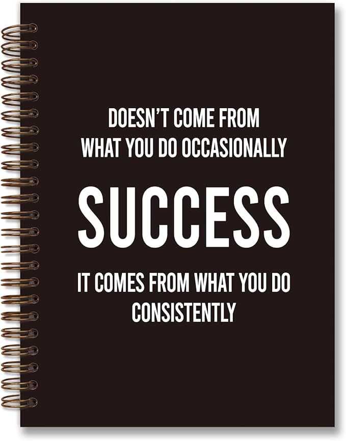 foedor Inspirational Quotes Black College Ruled Spiral Notebook,Inspirational Spiral Bound Notebook,5.5×8.3 Journal with 164 Lined Pages,College School Supplies