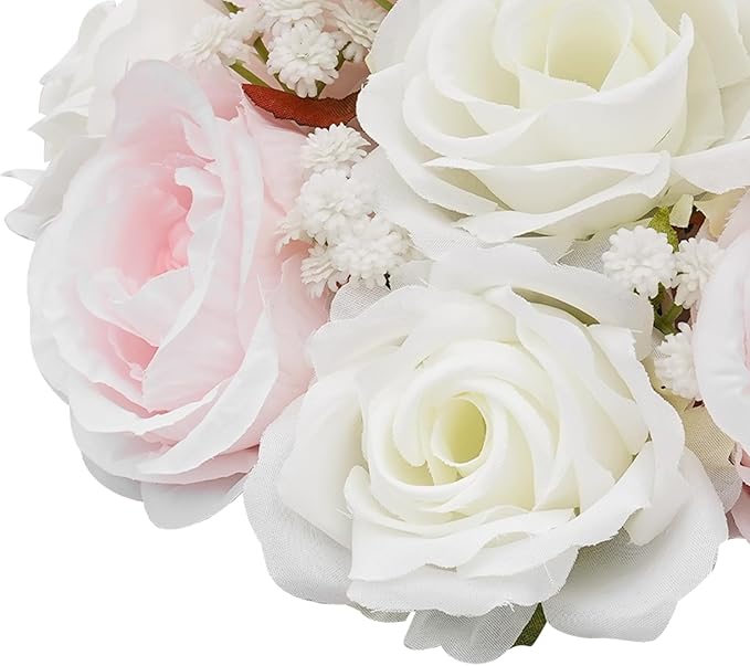 10Pcs Artificial Flower Balls for Wedding Centerpieces, 9.44Inch Rose& Peony Semicircle Flower Ball, Arrangement Bouquet Fake Flowers Ball for Home Party Tables Decoration