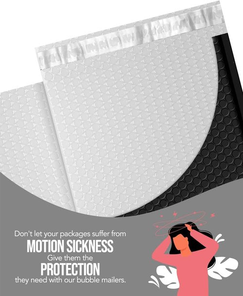 GSSUSA Large Bubble Mailers - 10.5x16 Inch Black Padded Envelopes | Strong Self-Seal Adhesion for Safe Shipping
