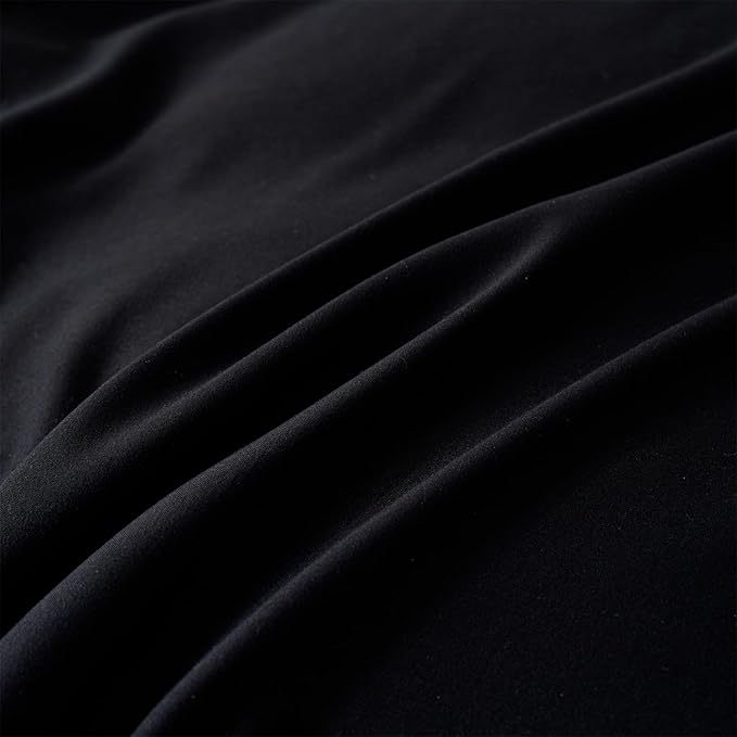 Girls Lace Bedding,Queen Comforter Cover Set, Chic Ruffled Duvet Cover with Lovely Bow,Princess Style 1 Duvet Cover with 2 Pillowcases, No Comforter-Black,Queen Size