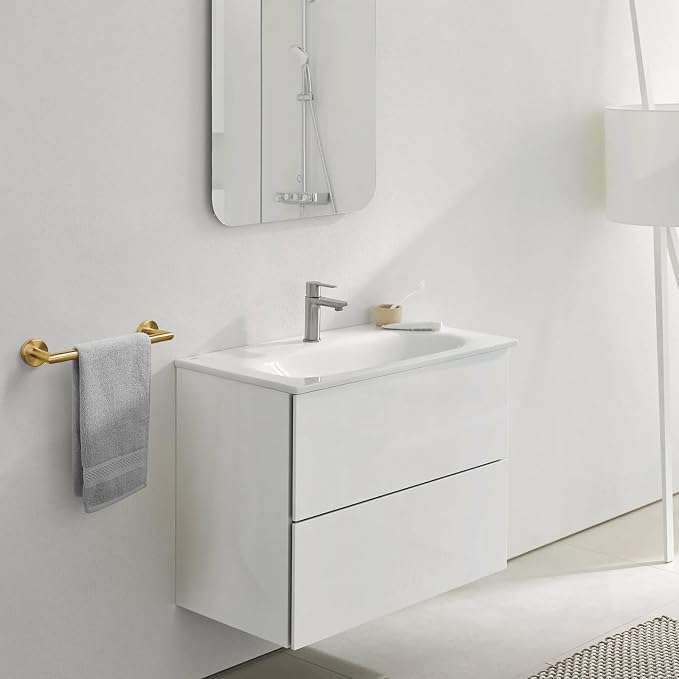 JunSun Bathroom Towel Bar 12 Inch Brushed Gold Towel Racks Wall Mount Bath Hand Towel Holder Modern Home Decor Towel Rod Bathroom Hardware Stainless Steel Towel Hanger Gold Towel Rail Single Towel Bar