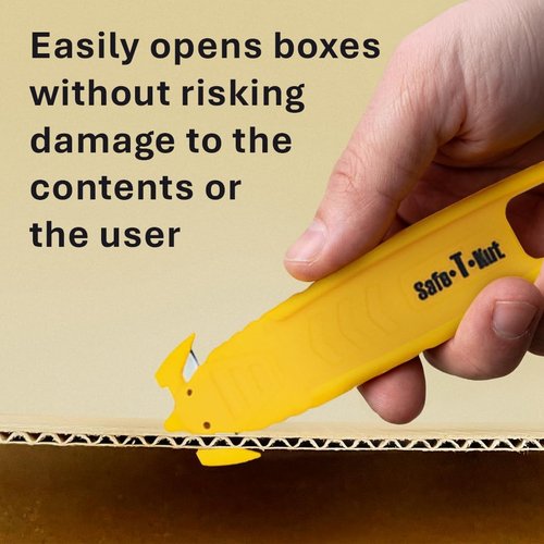 Safe•T•Kut Safety Box Cutter 20 Pack - Enclosed Blade Utility Knife for Easy Box Opening & Packaging