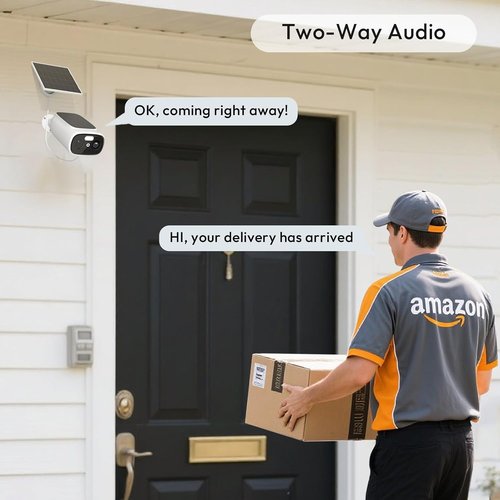 Skiennix 2K Solar Security Camera - Wireless Outdoor WiFi Camera with Color Night Vision & 2-Way Talk | IP66, AI Detection