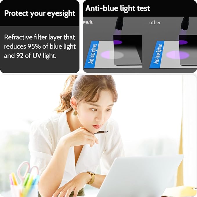 Peslv Magnetic Privacy Screen for MacBook Pro 16 Inch (2019-2020) - A2141, 16inch Removable Matte Blue Light Glare Filter Protector Shield for Mac Pro 16in Laptop Computer