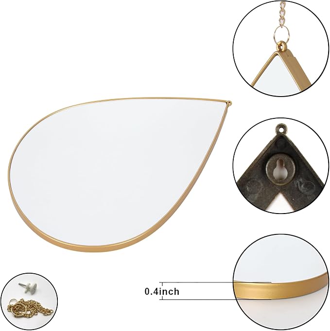 DECANIT Decorative Wall Mirrors Set of 3,Gold Accent Hanging Mirrors for Living Room, Bedroom & Entryway – Modern Farmhouse & Boho Home Decor