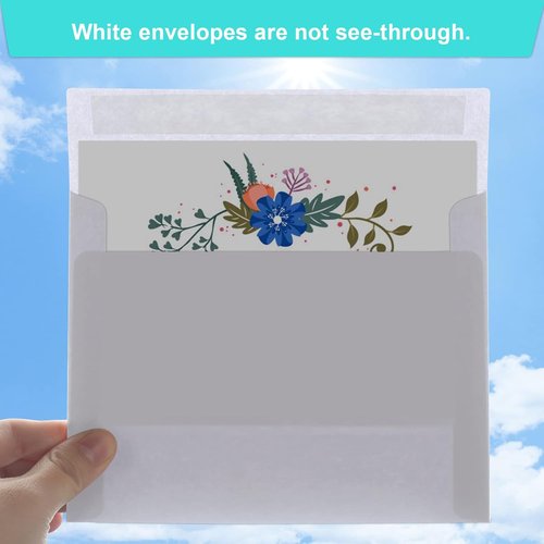 Regine Switzerland 50-Pack White A7 5x7 Envelopes - Self-Seal for Invitations & Greeting Cards