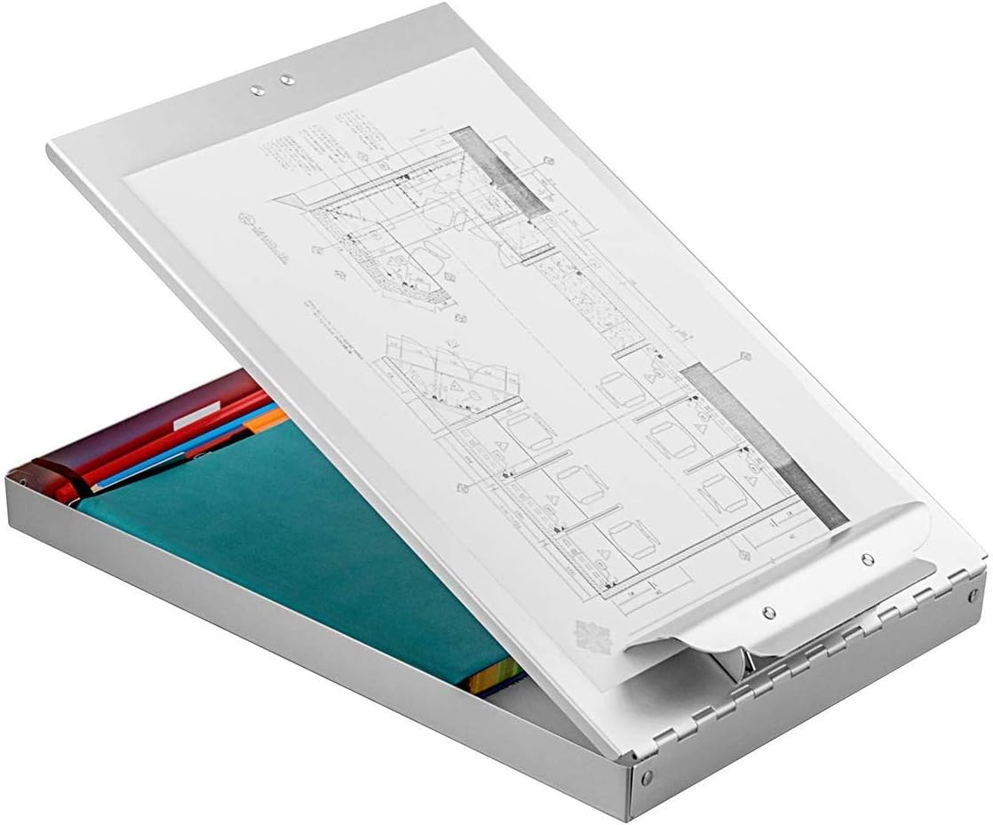 ZCZN Recycled Aluminum Clipboard - Durable Storage Box for School, Office, or Medical Use | 9.25 x 13.78 Inches, Silver