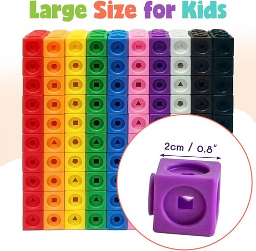Skiennix 300 Pcs Linking Cubes - Math Manipulatives for Kids | STEM Counting Blocks with Storage Boxes