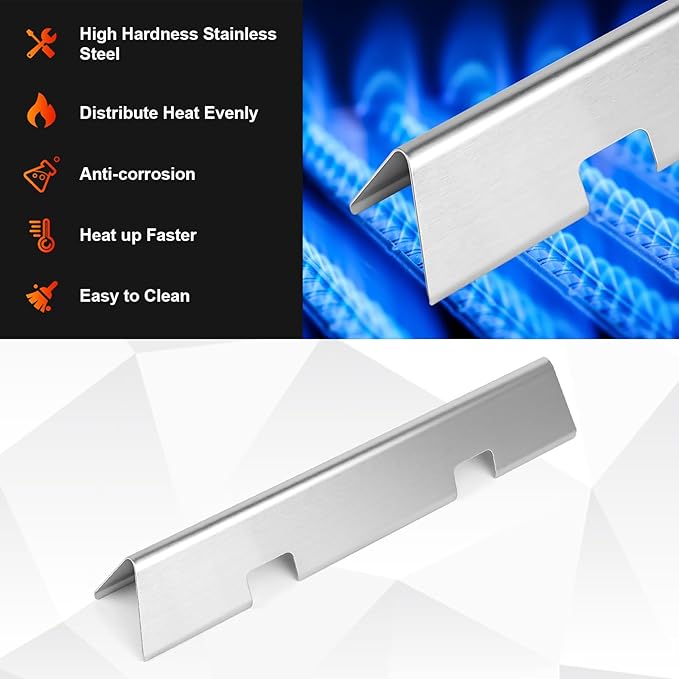 Uniflasy 15.3" Flavorizer Bars for Weber Spirit 300 and GS4 II Spirit 300 Series, Spirit E310 S310 E320 S320 E330 S330 Gas Grills with Front Mounted Control Panels, Stainless Steel Heat Plate, 7636
