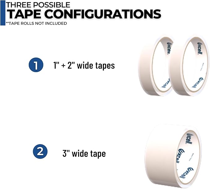 Excell ET-12271 Premium Extra Wide Multi-Rolls Steel Desktop Tape Dispenser, 2" Wide and 3" Core