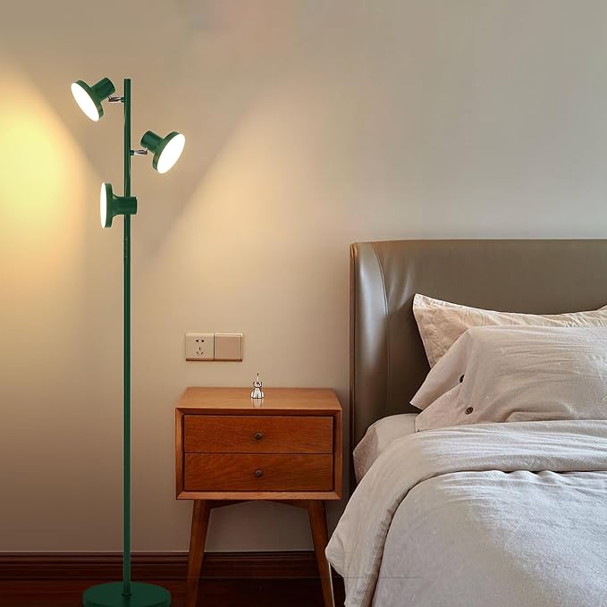 SIBRILLE 36W LED Tree Floor Lamp, Modern Dimmable Standing Lamp with Remote & Touch Control, 4 Color Temperatures, 3 Rotatable LED Light Floor Lamps for Living Room, Bedroom, Office