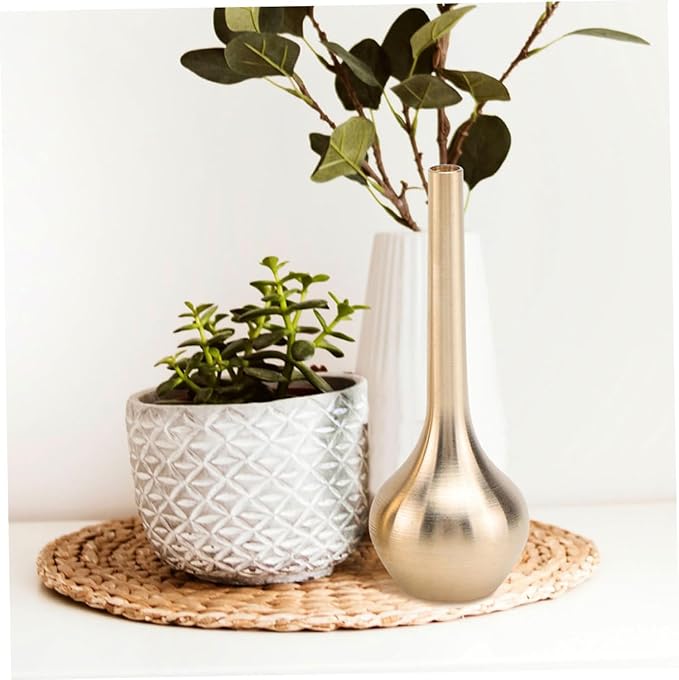 BESPORTBLE 4Pcs Retro Mini Copper Vases Small Tabletop Flower Ware Decorative Antique Metal Vases for Home Office Wedding Party Adornment