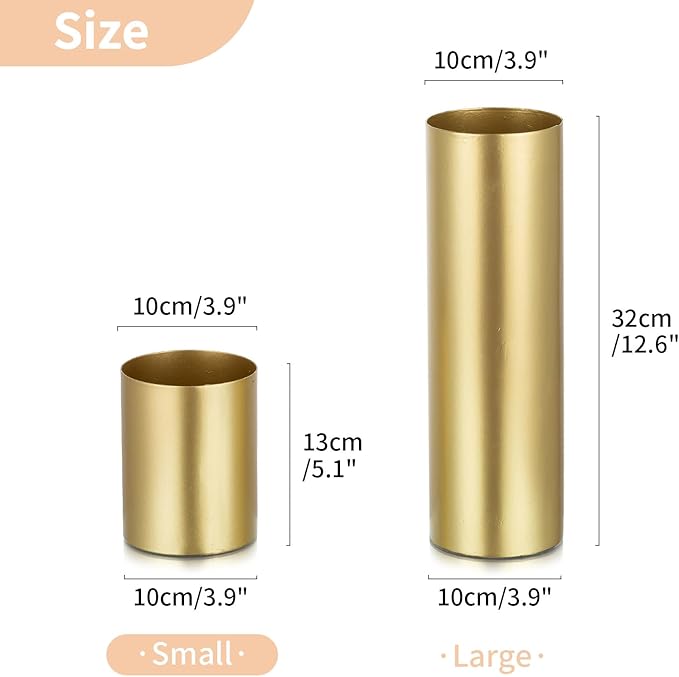NUPTIO Gold Vases for Centerpieces Wedding: 6 Pcs 5.1 inch Tall Metal Flower Vase Flowers Stand Wedding Centerpieces for Tables Centerpiece Table Decorations