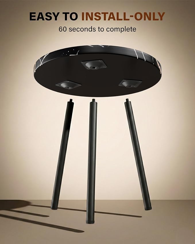 Plant Stand Indoor Tall: Corner Wood Plant Stand 2 Pack Mid Century Modern Decor - Small Round Plant Table for Indoor Plants - Outdoor Plant Holder for Patio Living Room Bathroom Office (Black Marble)