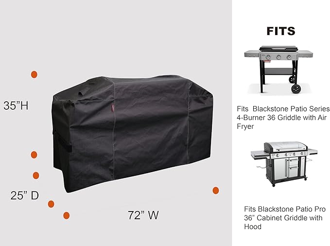 acoveritt RPET Frabric Cover for Flat Griddle Cover, Black；Fit Slate 30" griddles