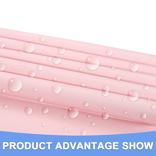 Double Sided Color Flower Wrapping Paper - 20 Sheet Waterproof Floral Bouquet Wrapping Paper Fits for Wedding Graduation Gifts - (22.8x22.8 Inch, Light Pink/Light Blue)