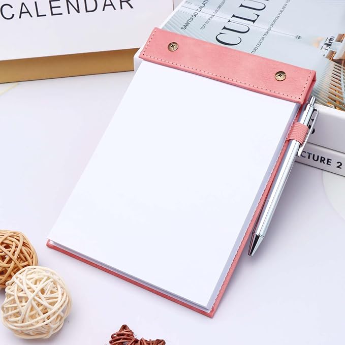 Mogoostry A5 Blank Planning Pads 5.9" x 8" Planner To Do List Memo Note Pads Screw Binding Writing Paperboard Notepad, 100 Sheets per Pack, Pink