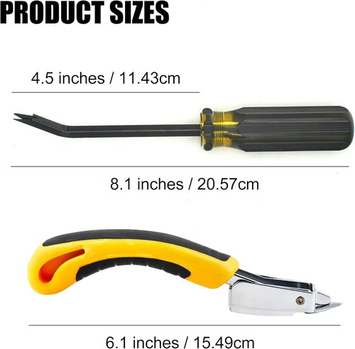 Regine Switzerland Heavy Duty Staple Remover - Double Pronged Upholstery Tool for Furniture & Carpet (Black Handle)