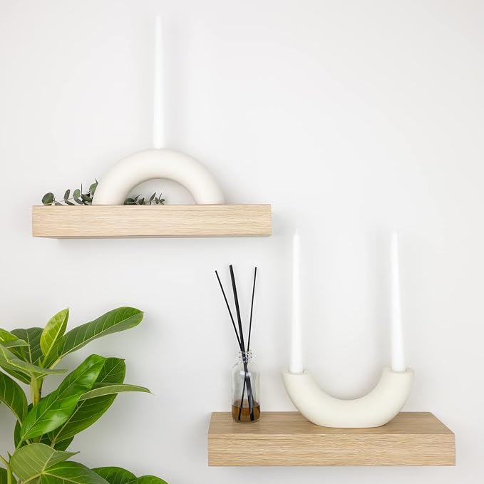 Taper Candle Holders Set - Modern Candle Stick Holders - Ceramic Table Decor, Centerpiece, & Decorative Candle Holders for Candlesticks - Candelabra for Candle Sticks Holder Decor (Ivory White)