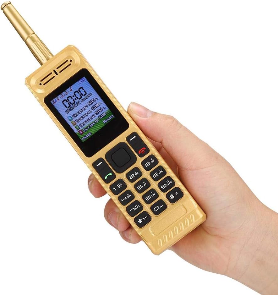 Tosuny Vintage Retro Brick Cell Phone - Classic Quad-Band 2G GSM Mobile Phone | Gold Finish, Four Card Slots