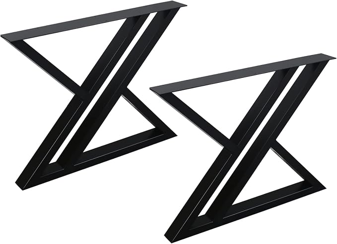 MBQQ Furniture Legs 28”Height 35”Wide Rustic Decory Double Support Triangle Table Legs,Heavy Duty Metal Desk Legs,Dining Table Legs,Industrial Modern, DIY Iron Bench Legs