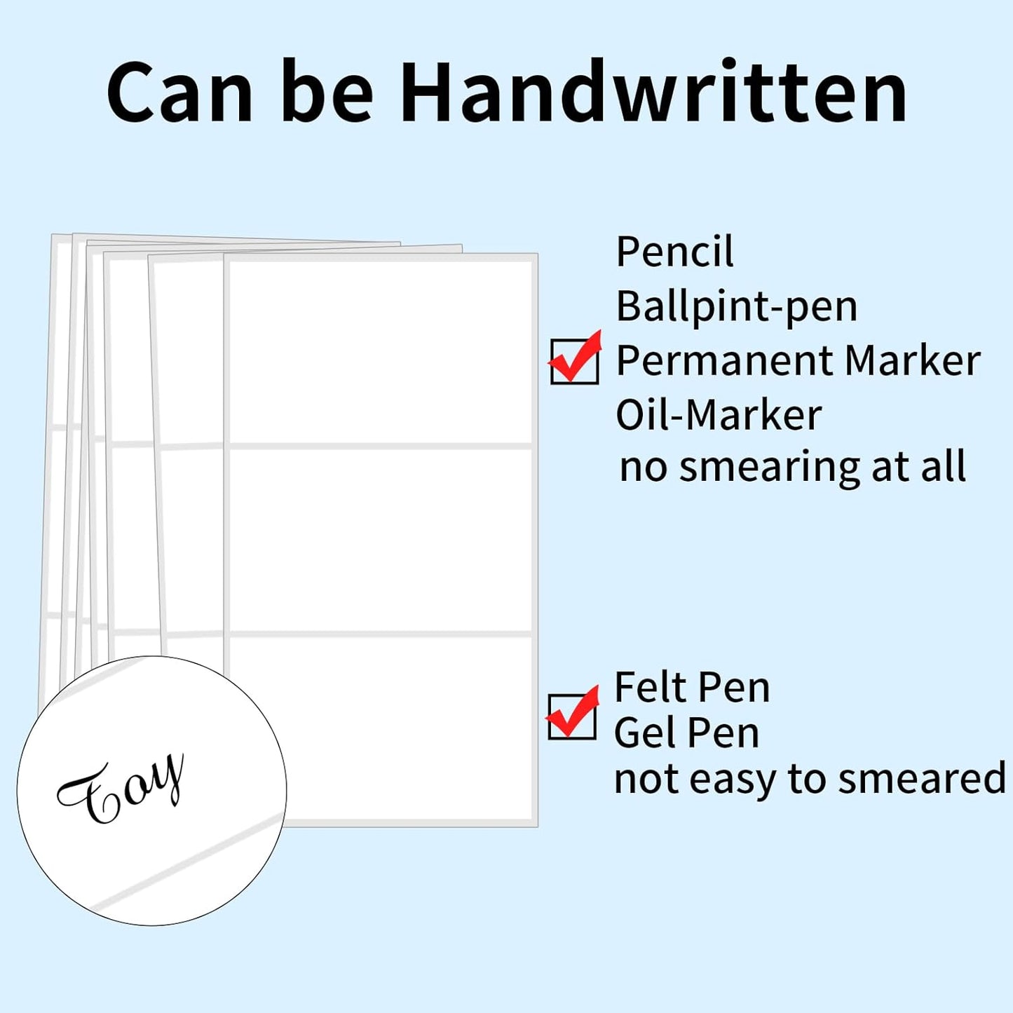 STARLIBOO Removable Large Label Stickers - 3x5 Inch Waterproof & Tear Resistant for Moving Boxes | White