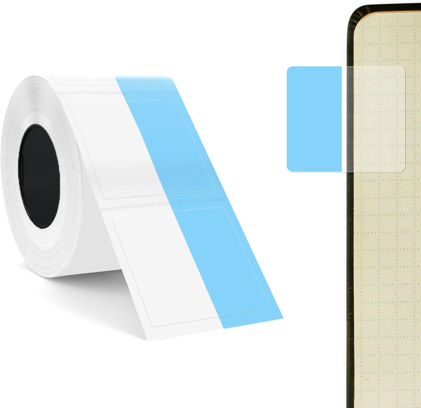 SUPVAN T50M Series Label Maker - Thermal File Labels, Waterproof & Oilproof, 100 PCS/Roll, Black on Blue