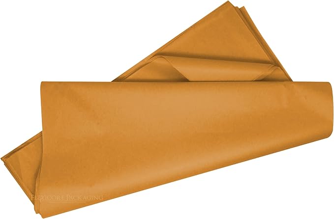 Flexicore Packaging® | Gift Wrap Tissue Paper | Size: 15"x20" | 100 Sheet | Acid Free Bulk Tissue Paper | (Noble Gold)