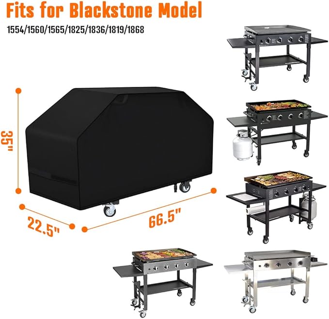 iCOVER 36 inch Griddle Cover for Blackstone, 600D Heavy Duty Waterproof Flat Top Grill Covers for 36" Grills 1554 1825 for Weber 36” Griddles with Support Pole