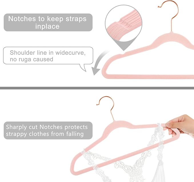 MIZGI Kids Velvet Hangers,Non-Slip Big Kids Hangers,14 Inch Hangers for Youth,Teen Clothes,Pack of 50