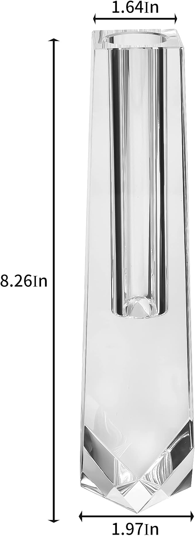 kitCom Series Crystal Vase, Flower Vase, Suitable for Home Decor, Wedding or Gift - 8.3 Inch Luxury Crystal Flower Vase