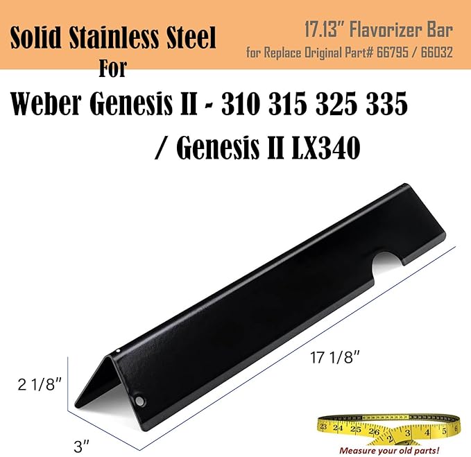 Genesis ii GS4 Flavorizer Bars for Weber Genesis 2 Grill Parts Replacement Weber Genesis II Flavor Bars 66032 66795 - II E-310, E315, E335, ii S-310 S-335, S-345, SE-335, Porcelain Steel, 5 Pack