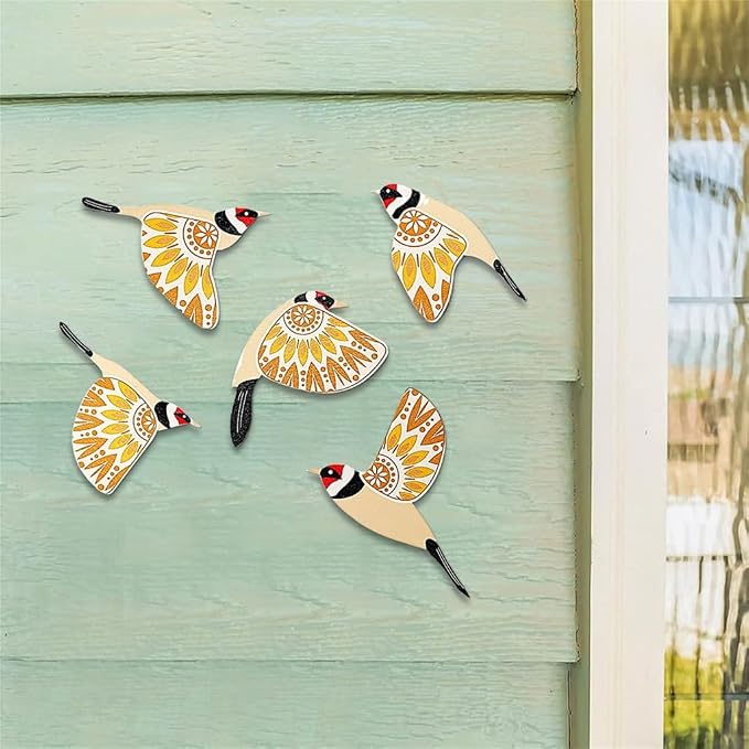 5PCS Wooden Bird Wall Hanging Decors Gift for Bird Enthusiasts Home Decors Gift